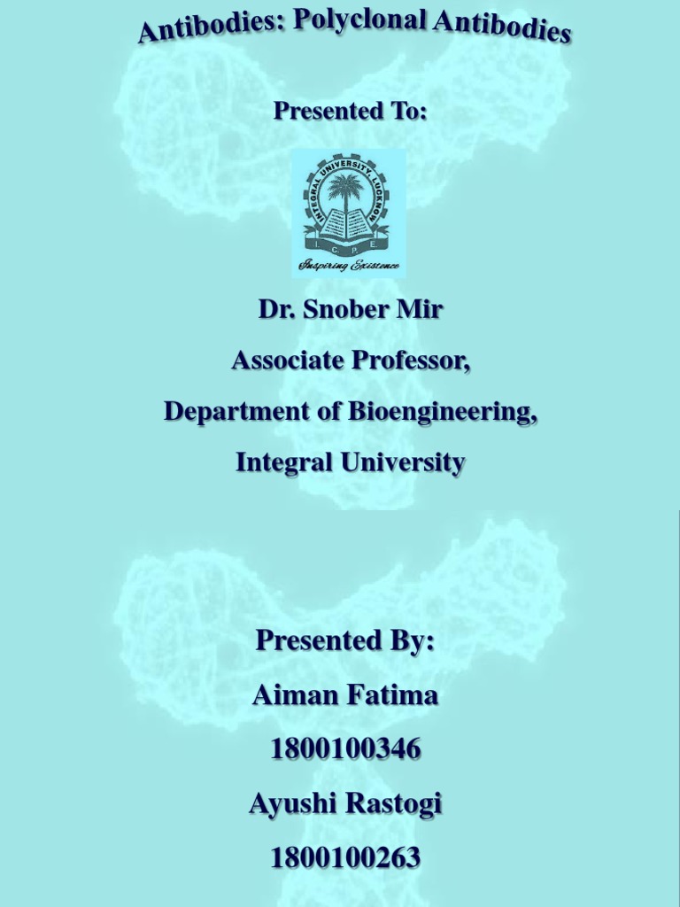 PPT | PDF | Polyclonal Antibodies | Antibody