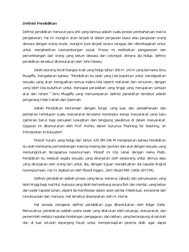 Definisi Pendidikan Pdf
