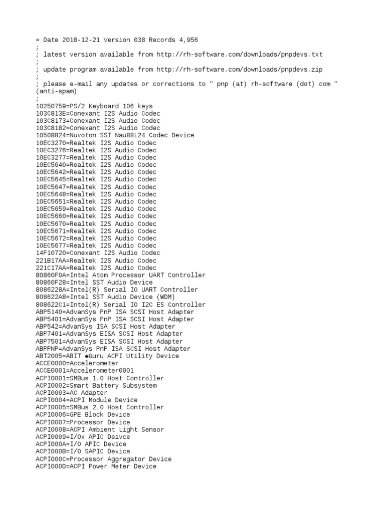 Pnpdevs | PDF | Device Driver | Electronic Engineering