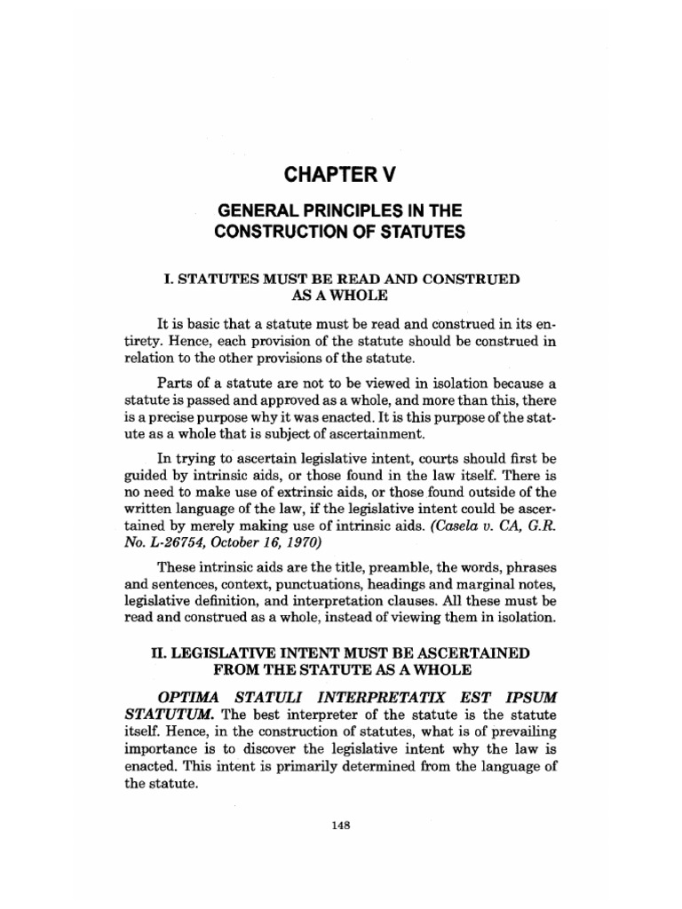 Statutory Construction Principles Explained | PDF | Equity (Law ...