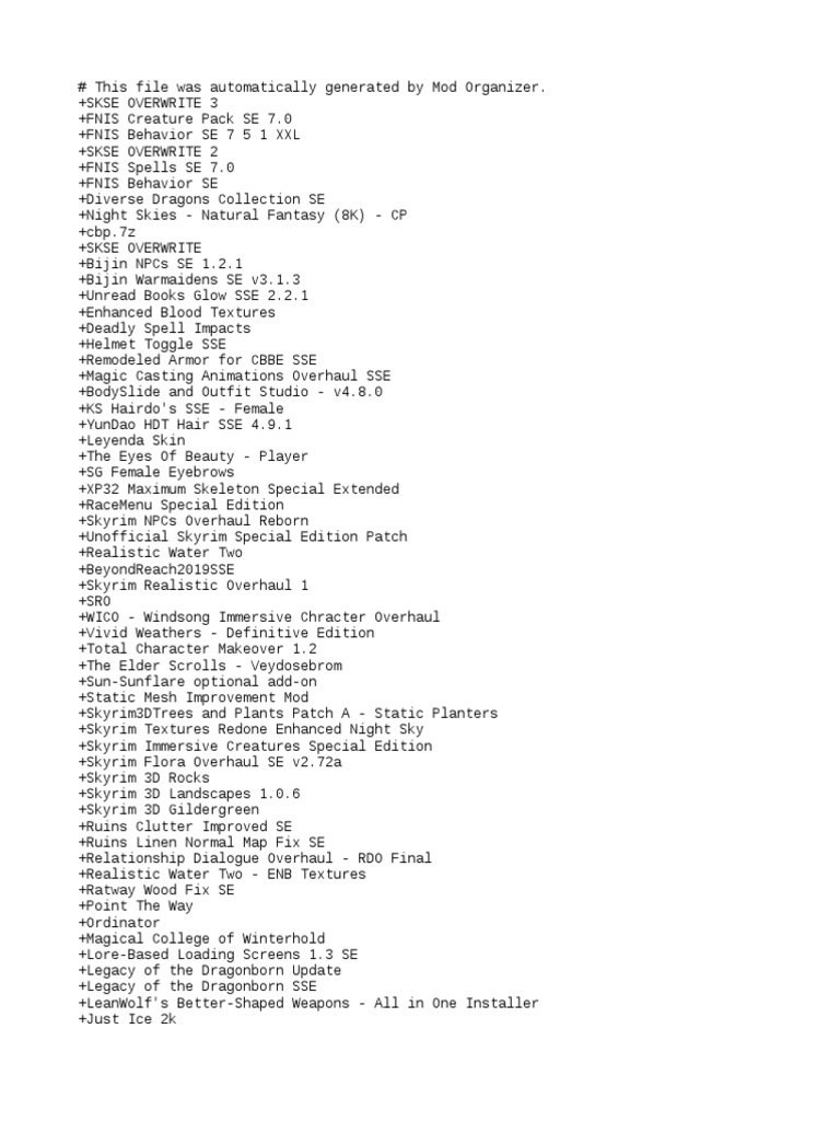 Mod List Leisure Sports