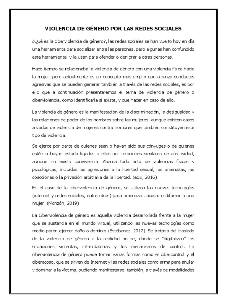 Violencia de Genero | PDF | Violencia | Acoso cibernético