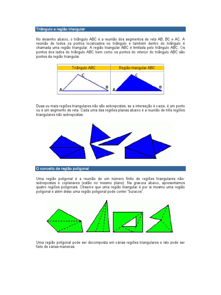 Triângulo e Região Triangular PDF | PDF | Área | Polígono
