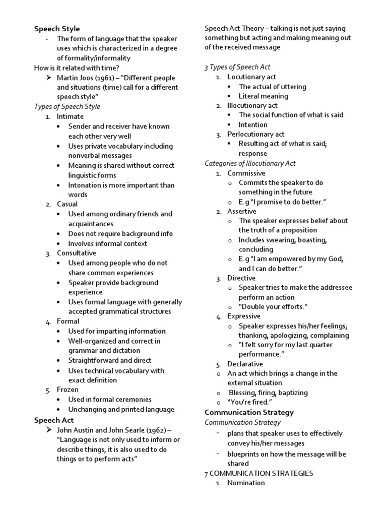 Grade 11 Oral Communication Styles Pdf Audience Communication