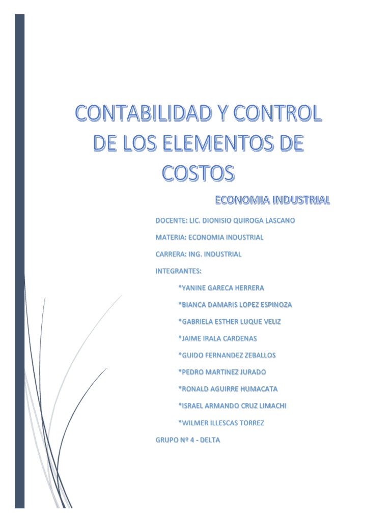Contabilidad y Control de Los Elementos de Costos | PDF | Costo ...