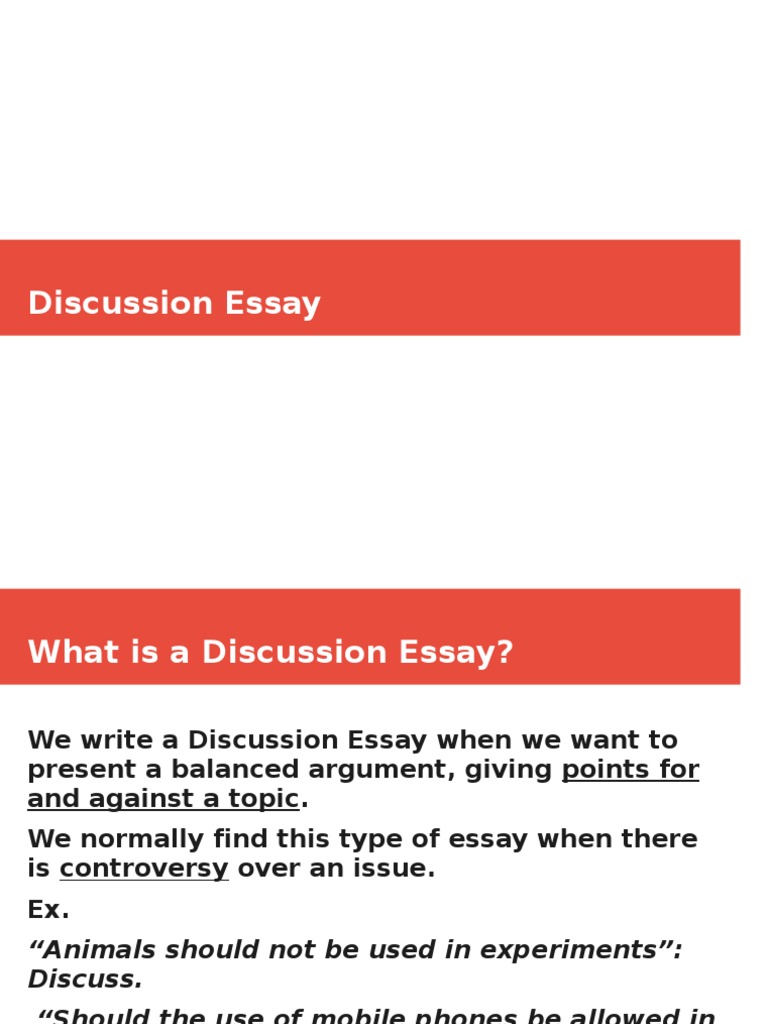 Discussion Essay  PDF  Argument  Essays