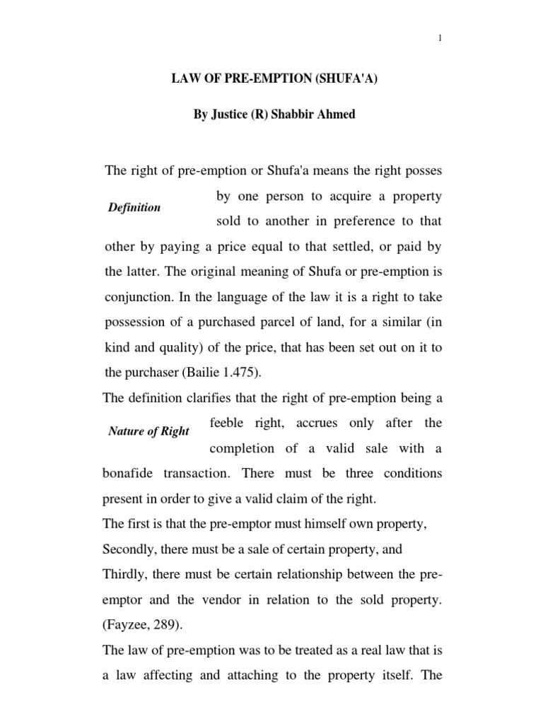 Understanding Haq Shufa in Islamic Law | PDF | Property | Real Property