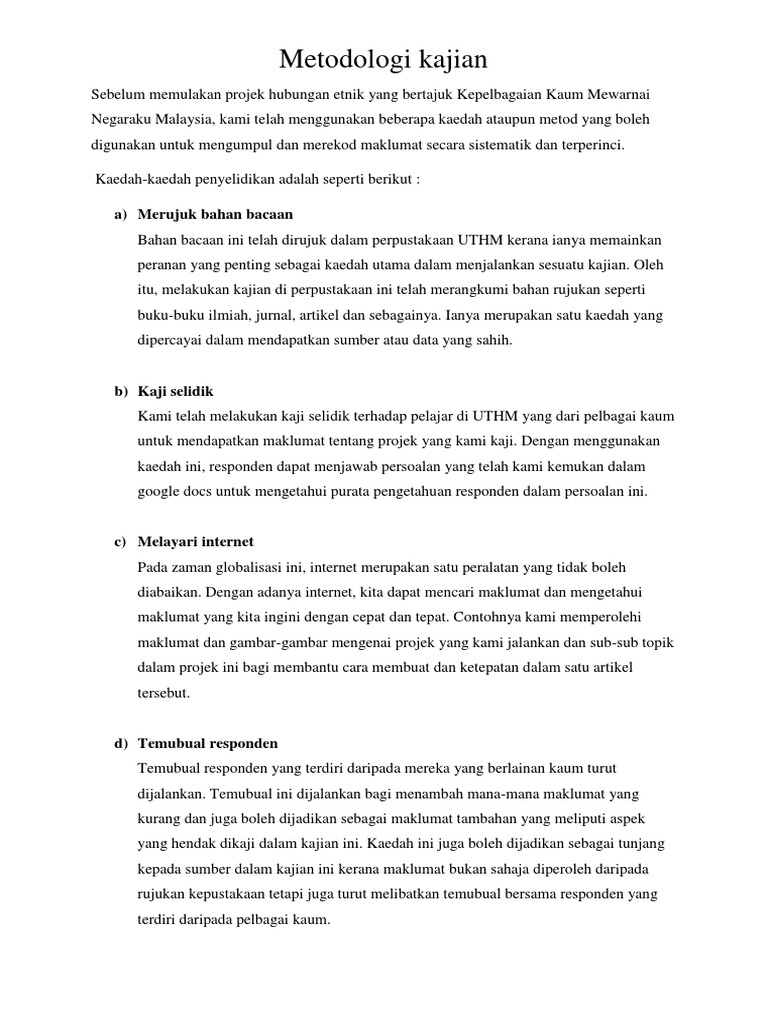 Metodologi Kajian Etnik