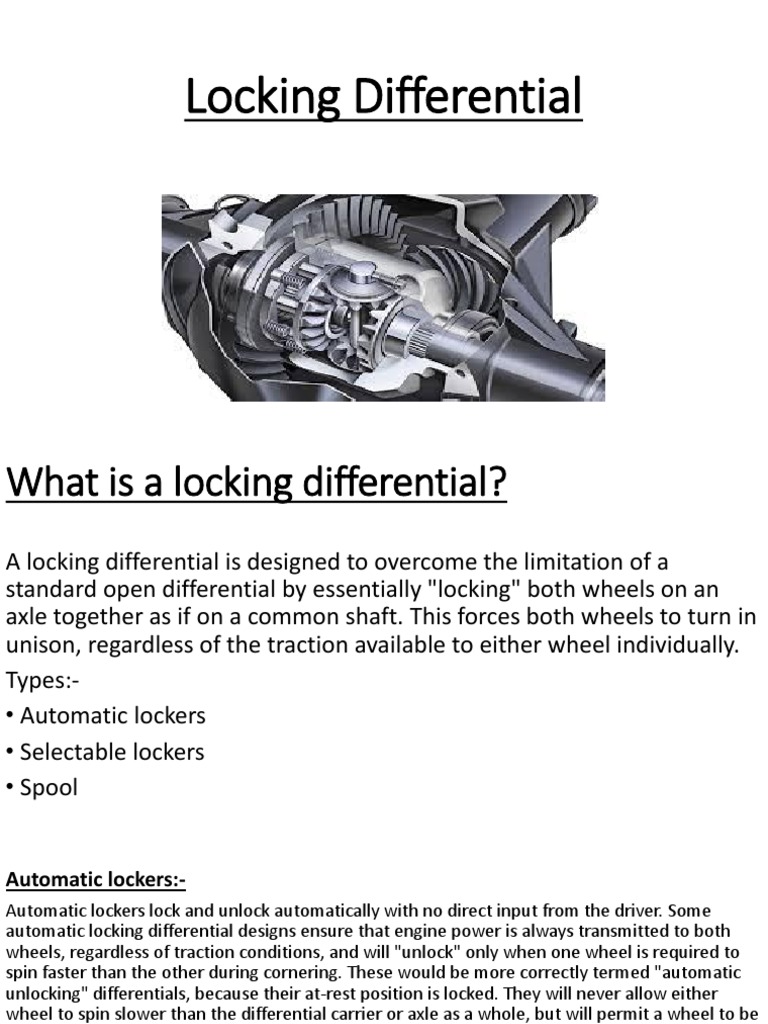 Locking and Spool Diferential | PDF | Automotive Technologies | Machines