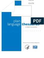 Plain Language Thesaurus For Health