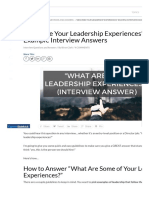 _Describe Your Leadership Experiences_ Example Interview Answers - Career Sidekick