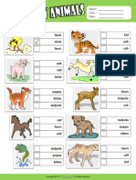 Baby Animals Esl Vocabulary Multiple Choice Worksheet For Kids