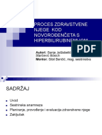 Proces Zdravstvene Njege Kod Novorođenčeta S Hiperbilirubinemijom