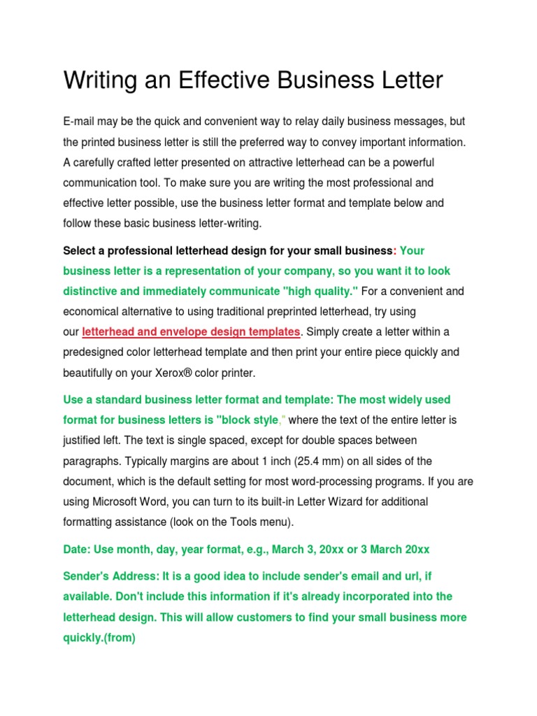 Effective Business Letter | PDF | Written Communication | Communication
