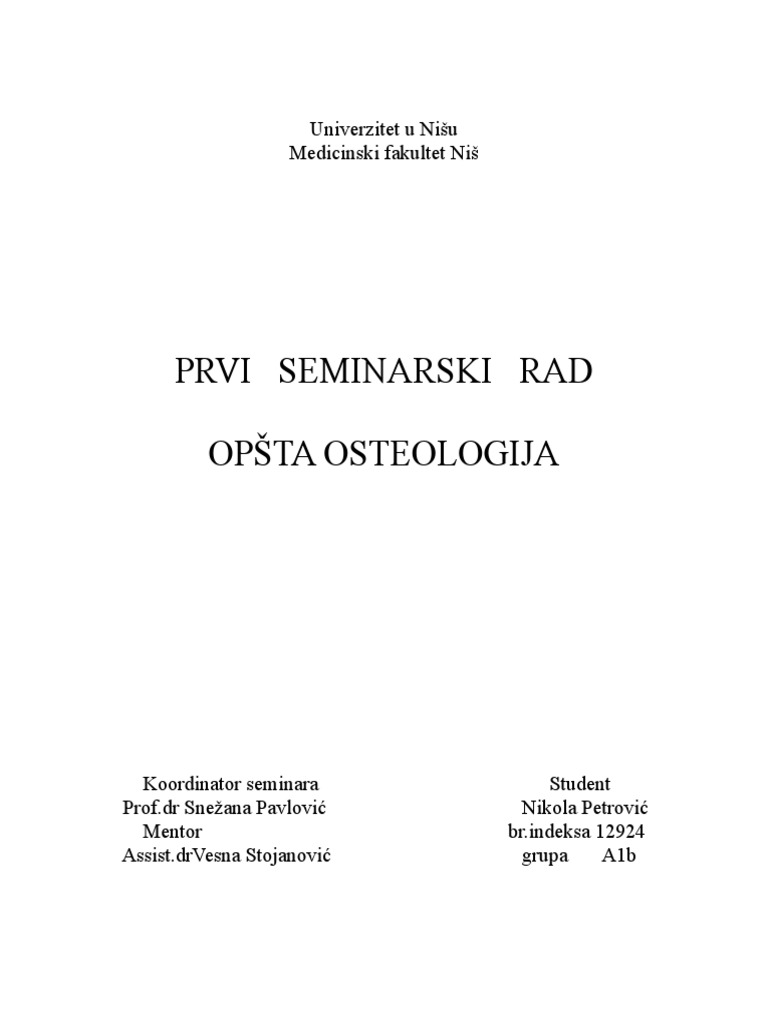 Osteologija | PDF