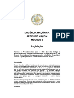 DOCÊNCIA MAÇÔNICA APRENDIZ MAÇOM MÓDULO 8. Legislação.pdf