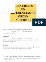 Ecuaciones en Diferencias de Orden Superior