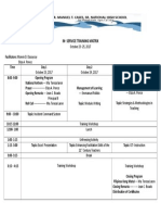 In-Service Training Matrix October 2017