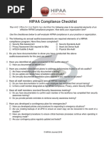 HIPAA Journal HIPAA Compliance Checklist PDF