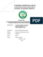 Plan de Descontaminacion de Suelo Contaminado Con Cadmio Por Actividades Agricolas en El Centro Poblado de Chaglla