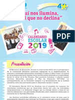 CALENDARIO ESCOLAR -22ENE19