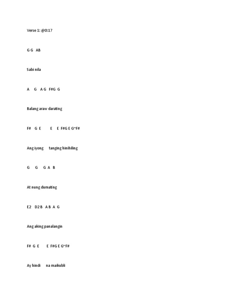 Ikaw at Ako Flute Notes PDF