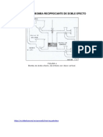 Diagrama de bomba reciprocante de doble efecto: volumen desplazado teórico y real