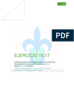 Ejercicio 15.17 OPERACIONES DE SEP. POR ETAPAS DE EQUILIBRIO EN  I.Q.