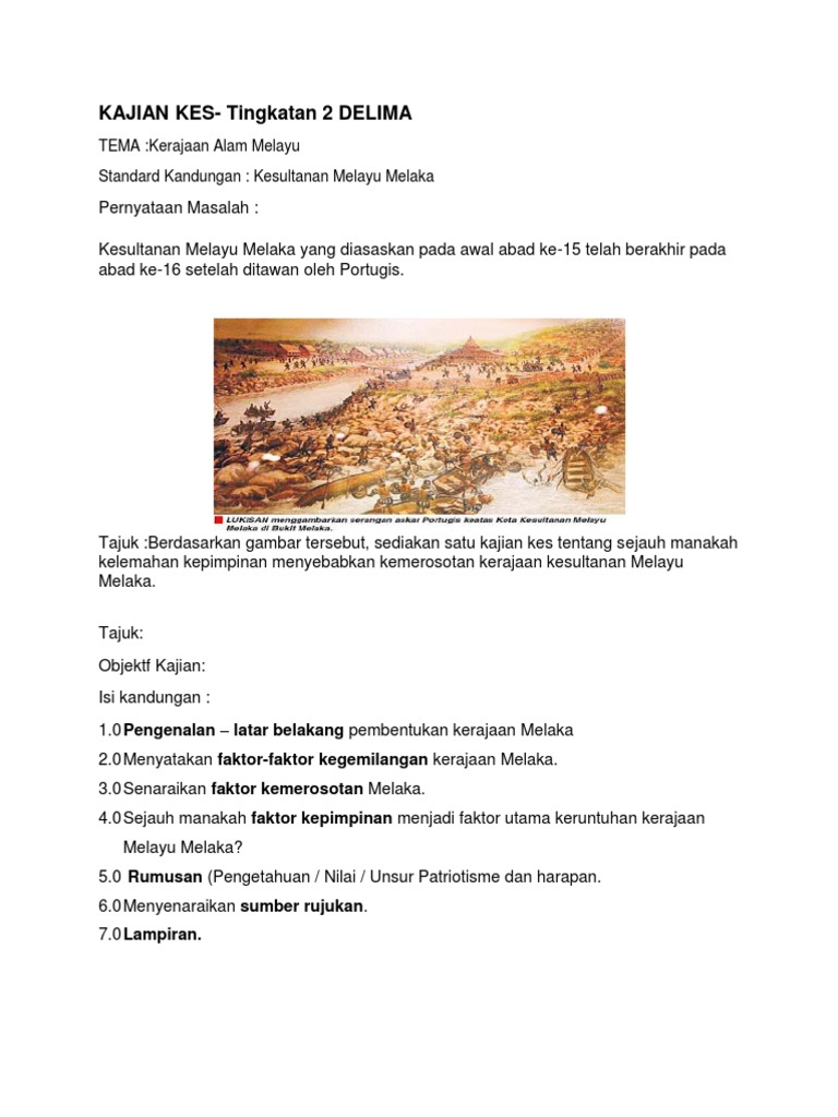 pengenalan kesultanan melayu melaka tingkatan 2
