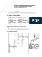 BALOTARÍA DE PREGUNTAS DEL ÁREA DE COMUNICACIÓN DEL TERCER GRADO Religion I