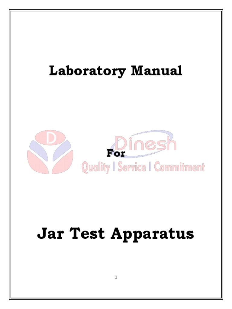 Jar Test Apparatus Lab Manual PDF Chemical Substances Physical Sciences