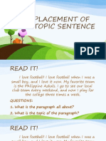 Placement of Topic Sentence