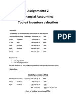 Assignment# 2 Financial Accounting Topic# Inventory Valuation