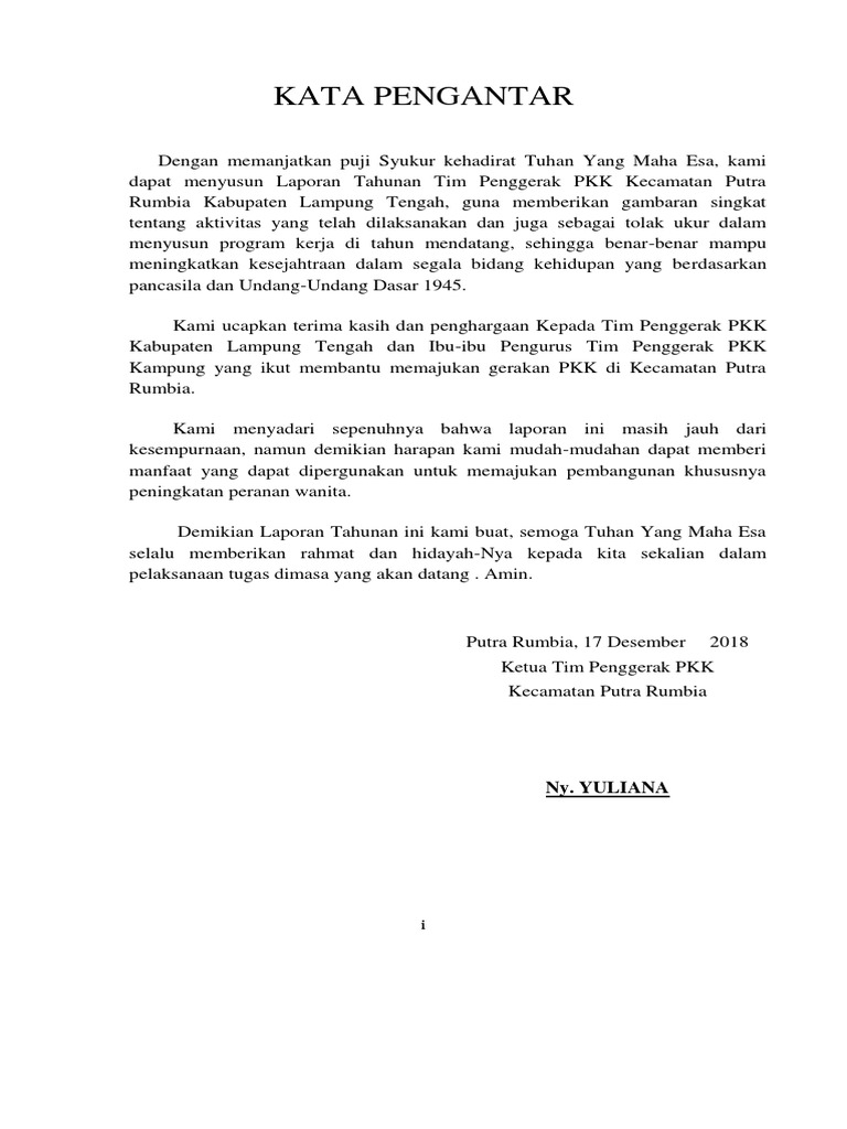 Laporan Tahunan Pkk 2018