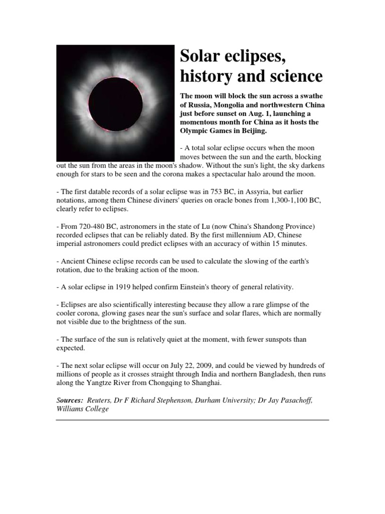 Key Facts About Solar Eclipses | PDF | Solar Eclipse | Eclipse