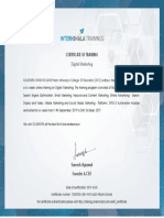 Digital Marketing Training - Certificate of Completion