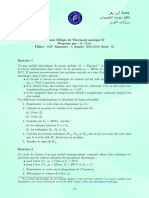 FPO SMP TD Thermodynamique II 2018 2019 Serie 02 PDF