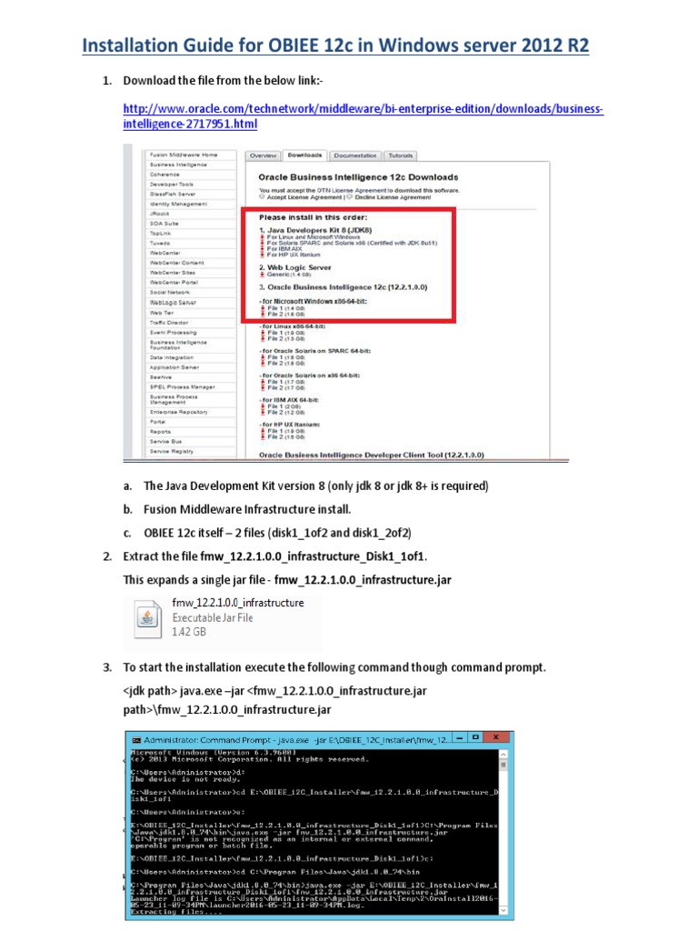 OBIEE 12c Installation | Download Free PDF | Zip (File Format ...