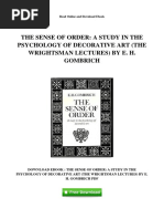 The Sense of Order A Study in The Psychology of Decorative Art The Wrightsman Lectures by e H Gombrich PDF