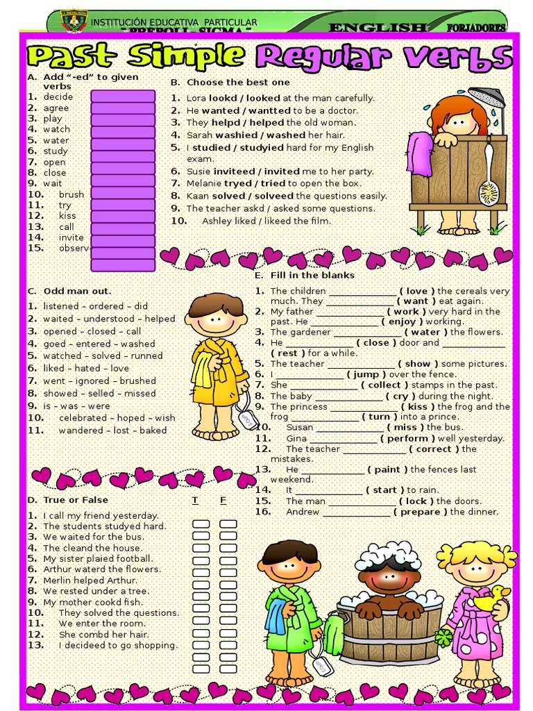 Past Simple Regular Verbs Practice | PDF
