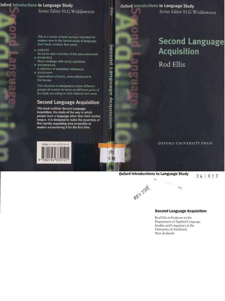 Second Language Acquisition by Rod Ellis PDF | PDF