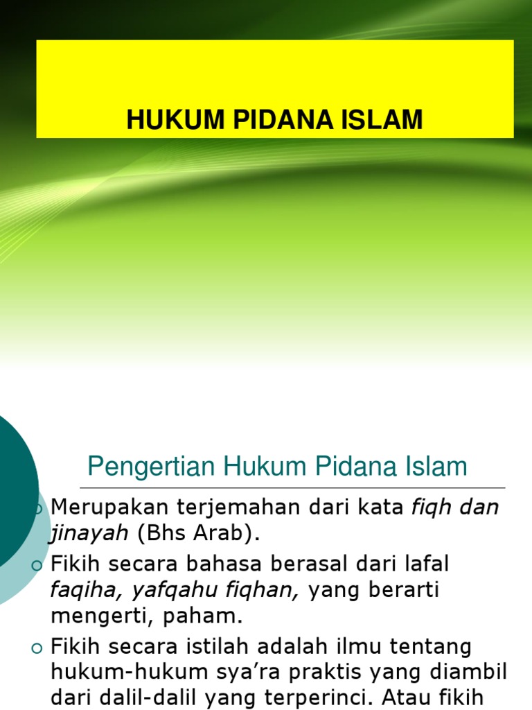 Dasar dan Asas Hukum Pidana Islam | PDF