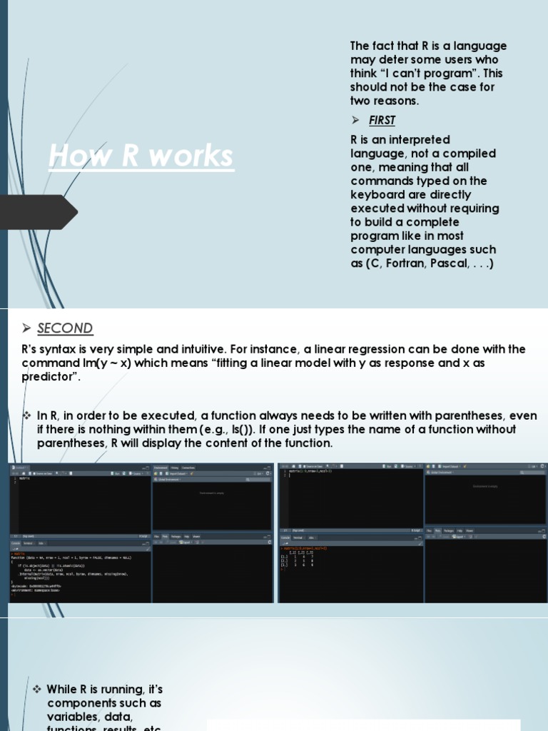 R Presentation | PDF | R (Programming Language) | Subroutine