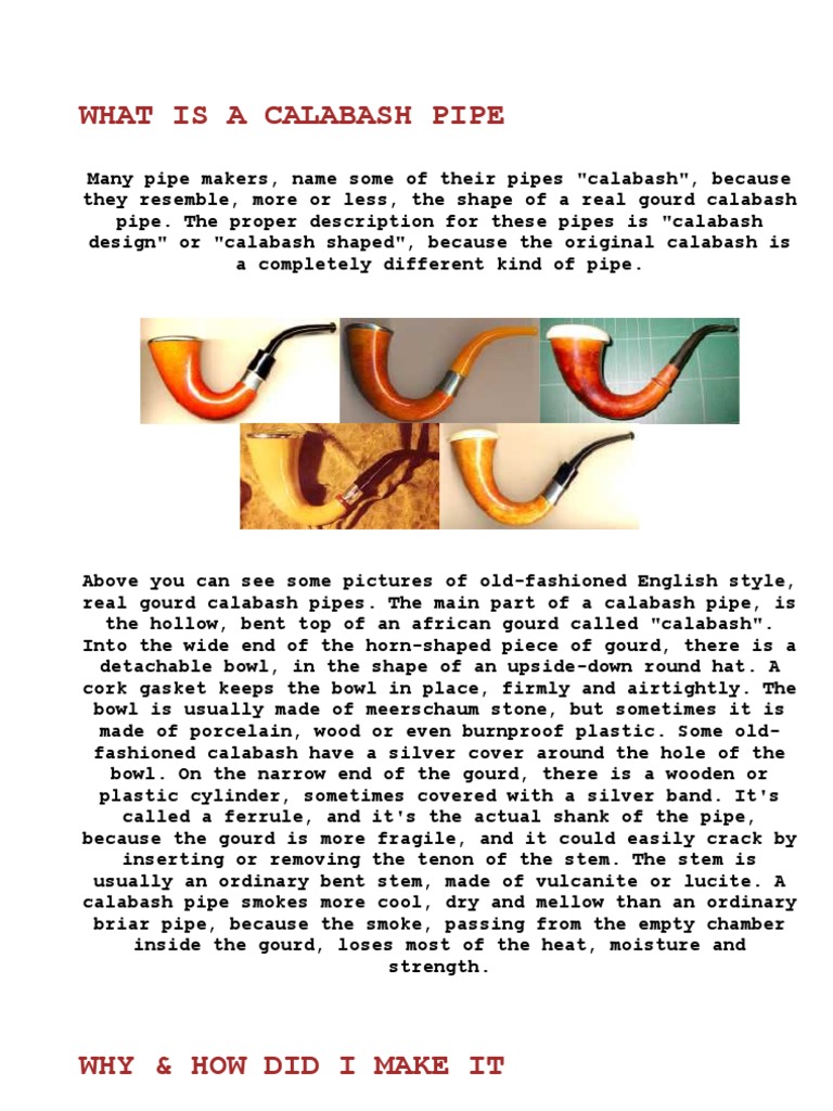 Pipes Making Calabash En Tobacco Pipe Materials