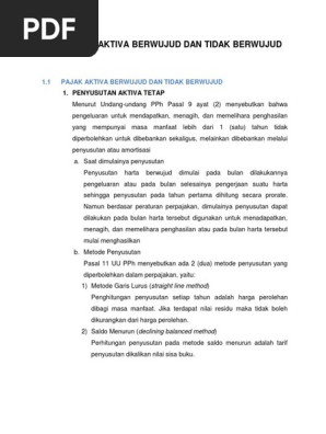 Penyusutan Dan Amortisasi Fiskal Pdf