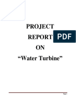 Project Report On Water Turbine