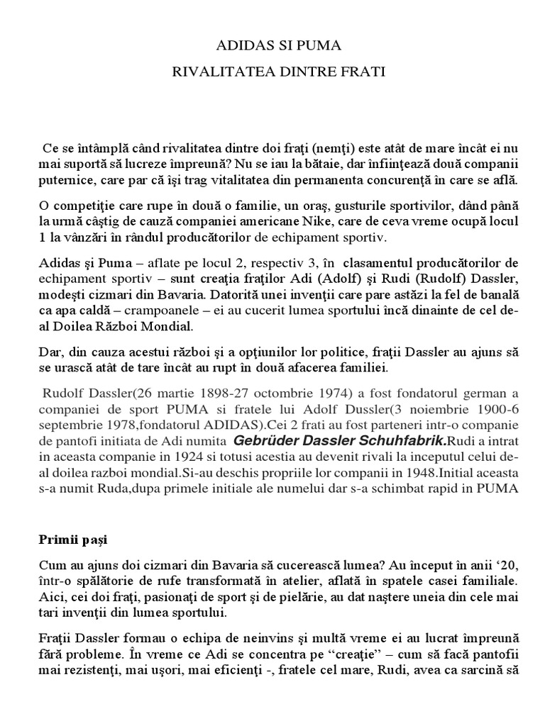 puma si adidas frati