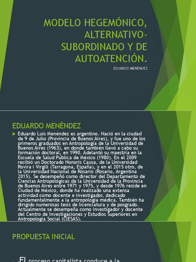 Modelo Hegemónico, Alternativo-Subordinado y de Autoatención | PDF | Buenos  Aires | Doctorado