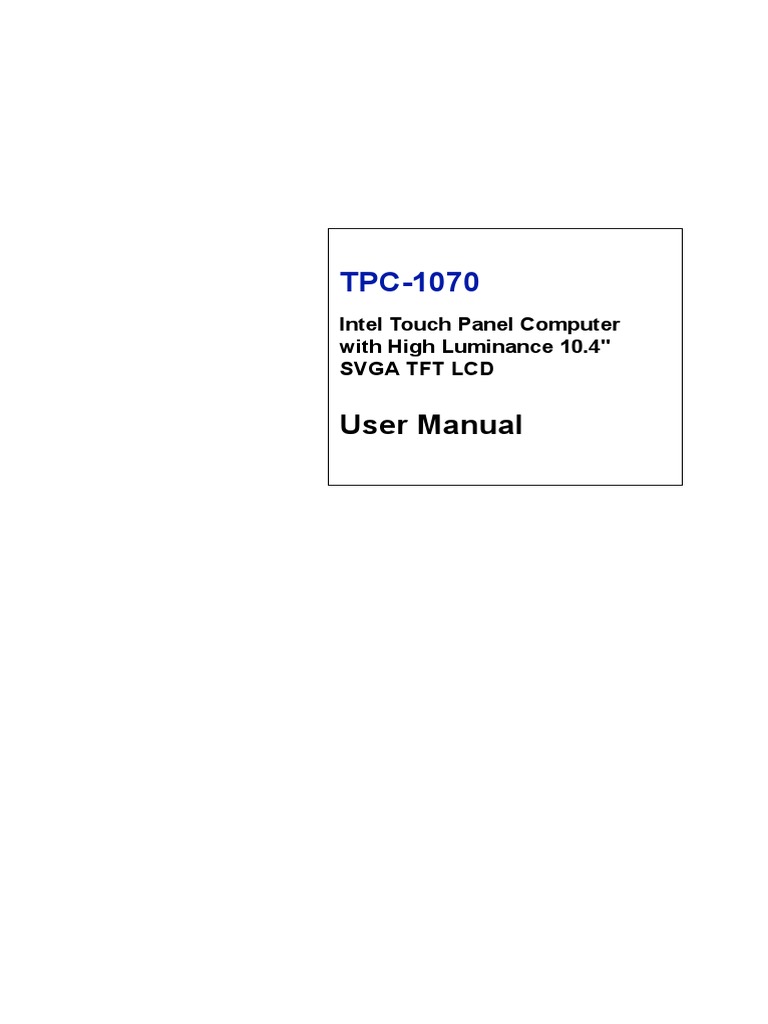 TPC-1070H Manual PDF | PDF | Parameter (Computer Programming) | Booting