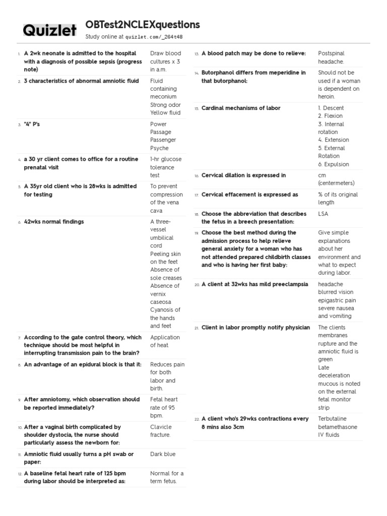 Quizlet (2) RRRRR PDF Childbirth Pregnancy